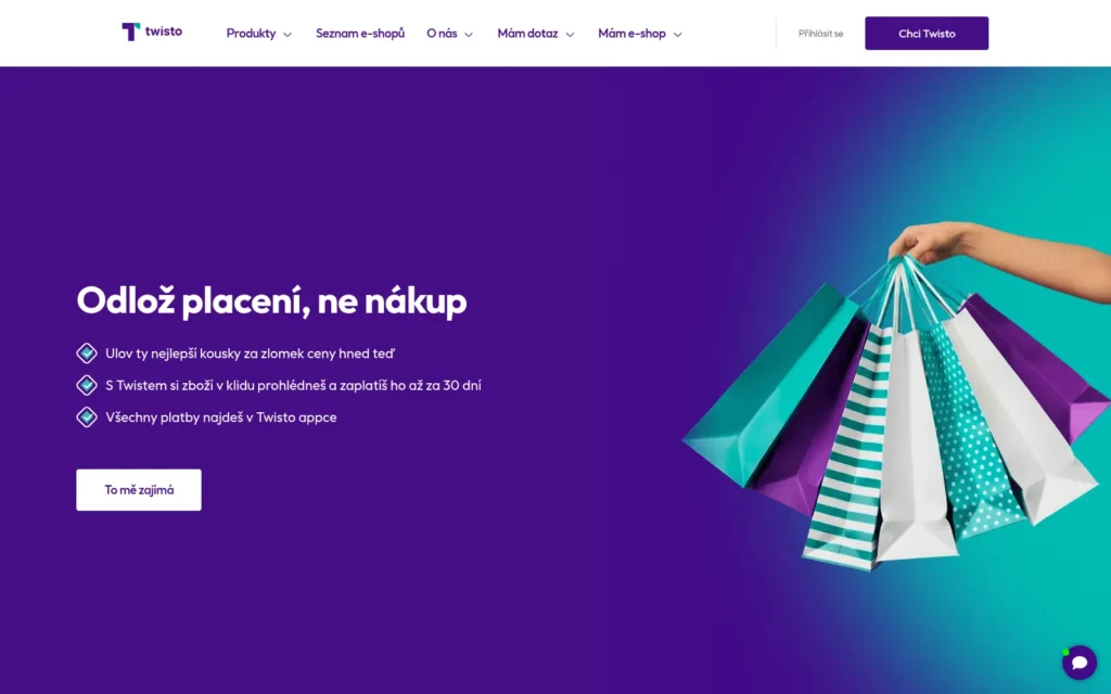 Úvodní stránka Twisto, snímek z 17. 9. 2026